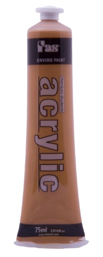 75ml tube of Fas Student Acrylic Paint in Raw Sienna, perfect for artists, with a fast-drying, non-toxic formula.