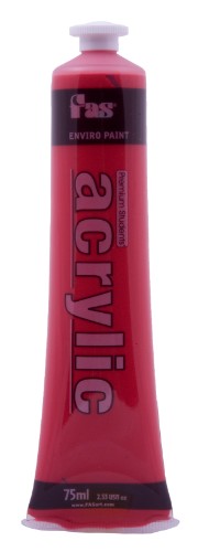 75ml tube of Fas Student Acrylic paint in vibrant Crimson, perfect for artists seeking rich color and versatility.