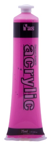 Vibrant 75ml Fluo Magenta acrylic paint, ideal for artists, ensuring quick drying and non-toxic safety for all ages.