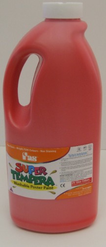 Fas Super Tempera 2ltr in Brill Red, vibrant non-toxic paint for arts, perfect for poster art and mixed media projects.