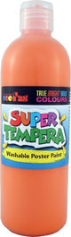 Vibrant Fas Super Tempera 500ml Orange paint, non-toxic and perfect for arts, crafts, and glowing under UV light.