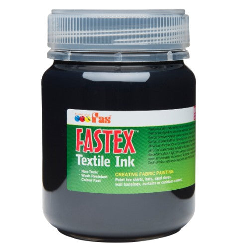 250ml black heat set textile ink for vibrant, long-lasting prints on fabric, ideal for DIY and professional projects.