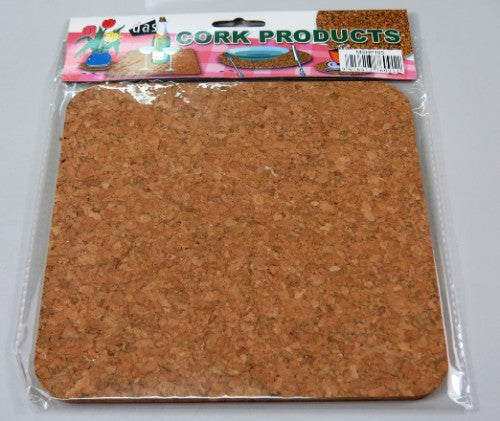 Eco-friendly cork hot pad, 190x190mm, heat resistant, stylish kitchen essential for protecting surfaces.