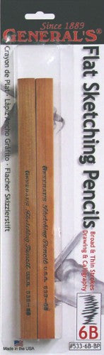 Flat Sketching Pencil 6b (2pc Blister)