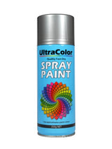 Ultracolor 250g Silver Spray Paint for vibrant, high-gloss finishes in crafts and DIY projects, with adjustable nozzle for precision.