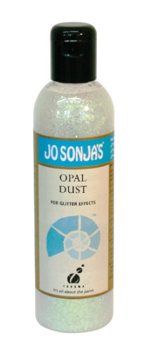 Jo Sonja's Opal Dust Medium Glitter Gel in 250ml, a shimmering blend of glitter and gel for stunning art effects.