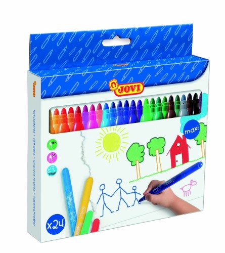 Jovi Washable Maxi Felt-Tip Pen set with 24 vibrant colors for easy, creative, and washable art projects.