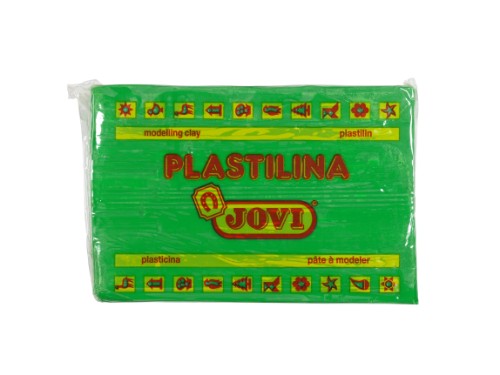 Light green Jovi Plastalina modeling clay, non-toxic and reusable, perfect for kids' creative art projects.