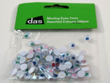 Craft - Moving Eyes 7mm Assorted Colours 100pcs