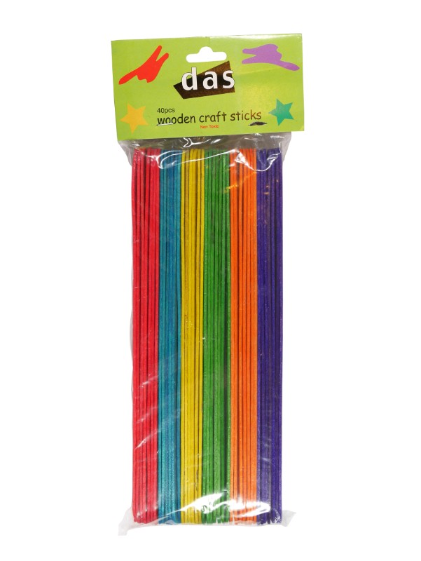 40 vibrant jumbo craft sticks in assorted colors for endless arts and crafts projects, suitable for all ages.