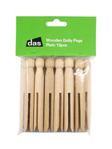 Wooden Dolly Pegs Plain 13pc