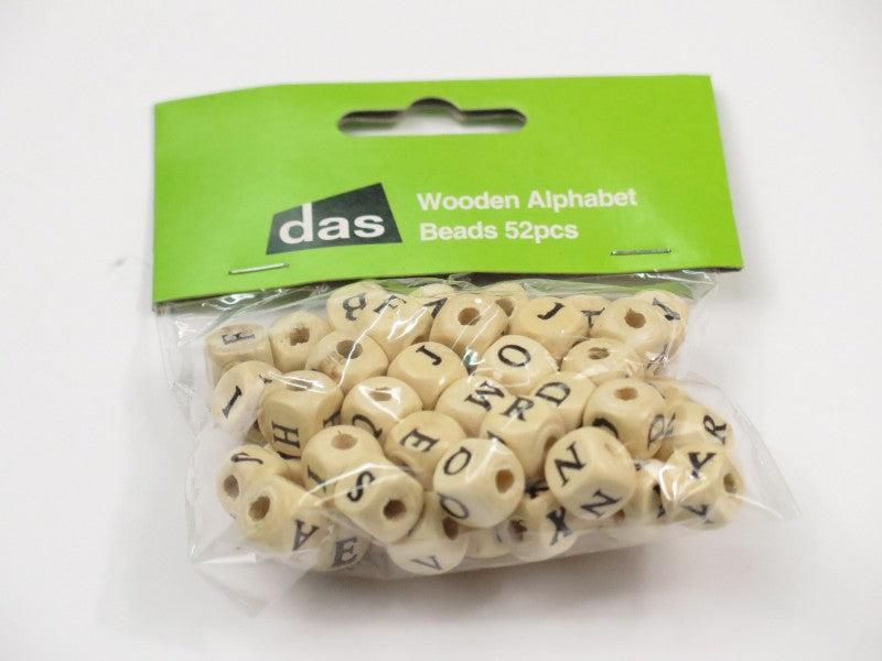 Wooden Alphabet Beads 52pc