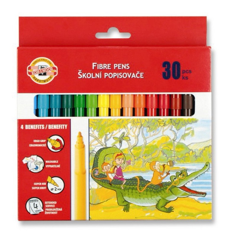 Felt Pens - Koh-I-Noor Fibre Pens 30's