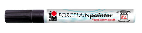Black porcelain paint for ceramics, ideal for intricate detailing and vibrant color on various surfaces.