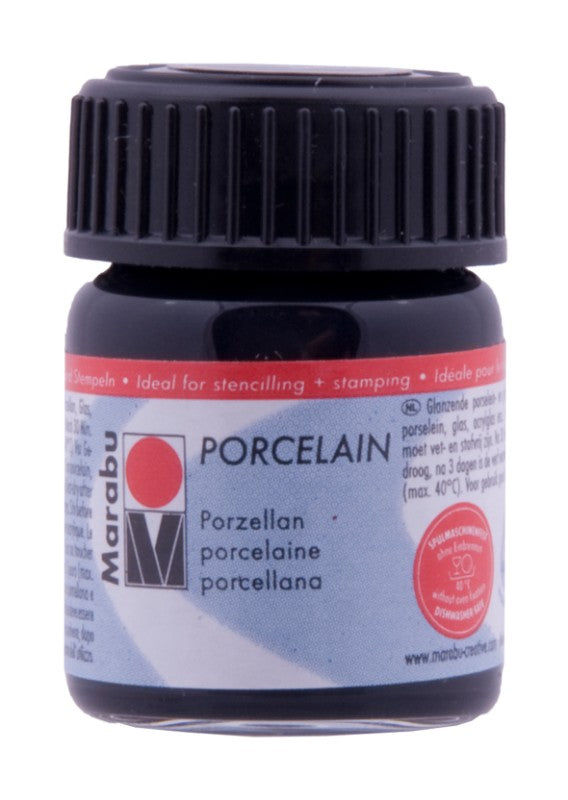 Premium 15ml black porcelain paint for vibrant artistic creations on various surfaces.