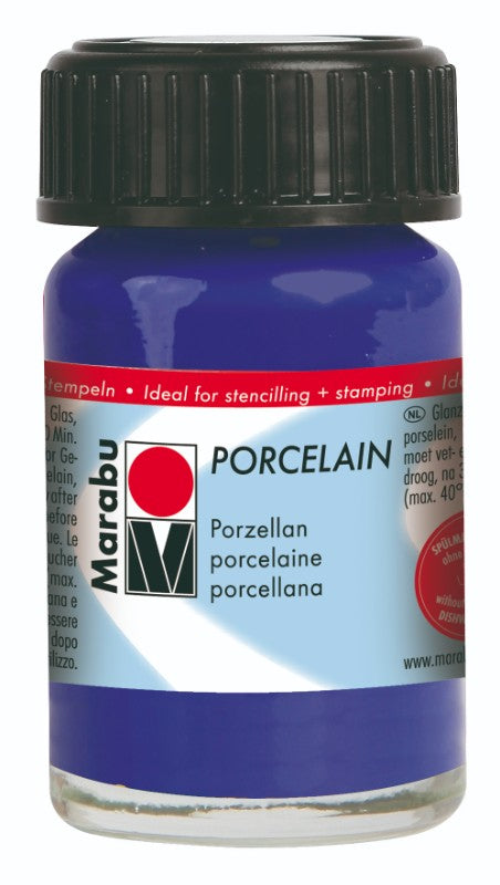 Vibrant 15ml violet porcelain paint for ceramics and crafts, durable and water-based, air-dry or oven-cured finish.