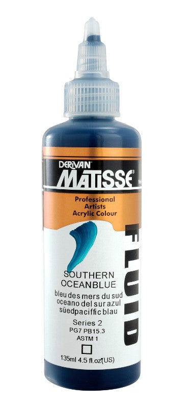 Acrylic Paint - Matisse Fluid 135ml Southern Ocean Blue