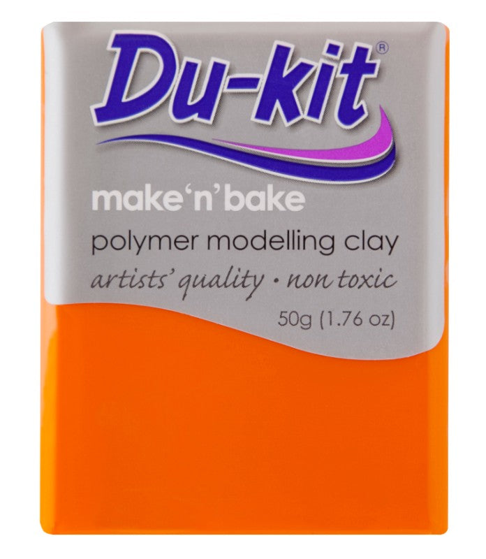 Vibrant 50g orange modelling clay for sculpting, jewellery making, and durable crafts, suitable for all skill levels.