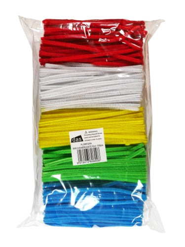 Pack of 1000 assorted 15cm colorful cotton pipe cleaners for versatile crafting and DIY projects.