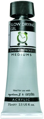 Rown 75ml Slow Drying Gel for acrylic painting, extends drying time for detailed designs and smooth blending.