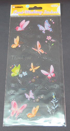 Colorful 'Thank You' card making sticker in various shapes for heartfelt personalization of cards and crafts.