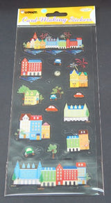 Charming house-themed stickers for enhancing cards and scrapbooks, perfect for all occasions.