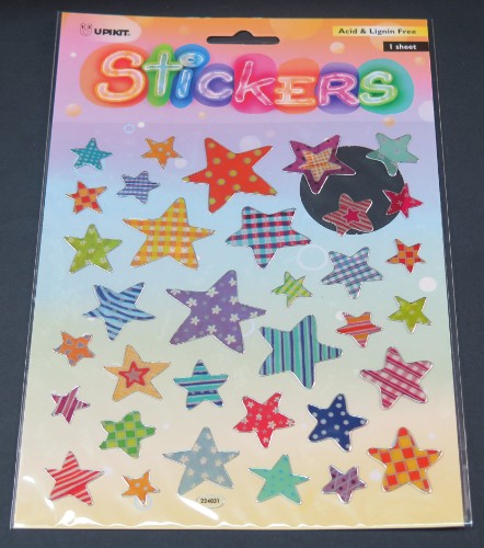 Vibrant star sticker designed for personalizing belongings and enhancing decor, made from durable, weather-resistant vinyl.