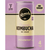 Remedy Organic Kombucha Passionfruit 4 x 250mL