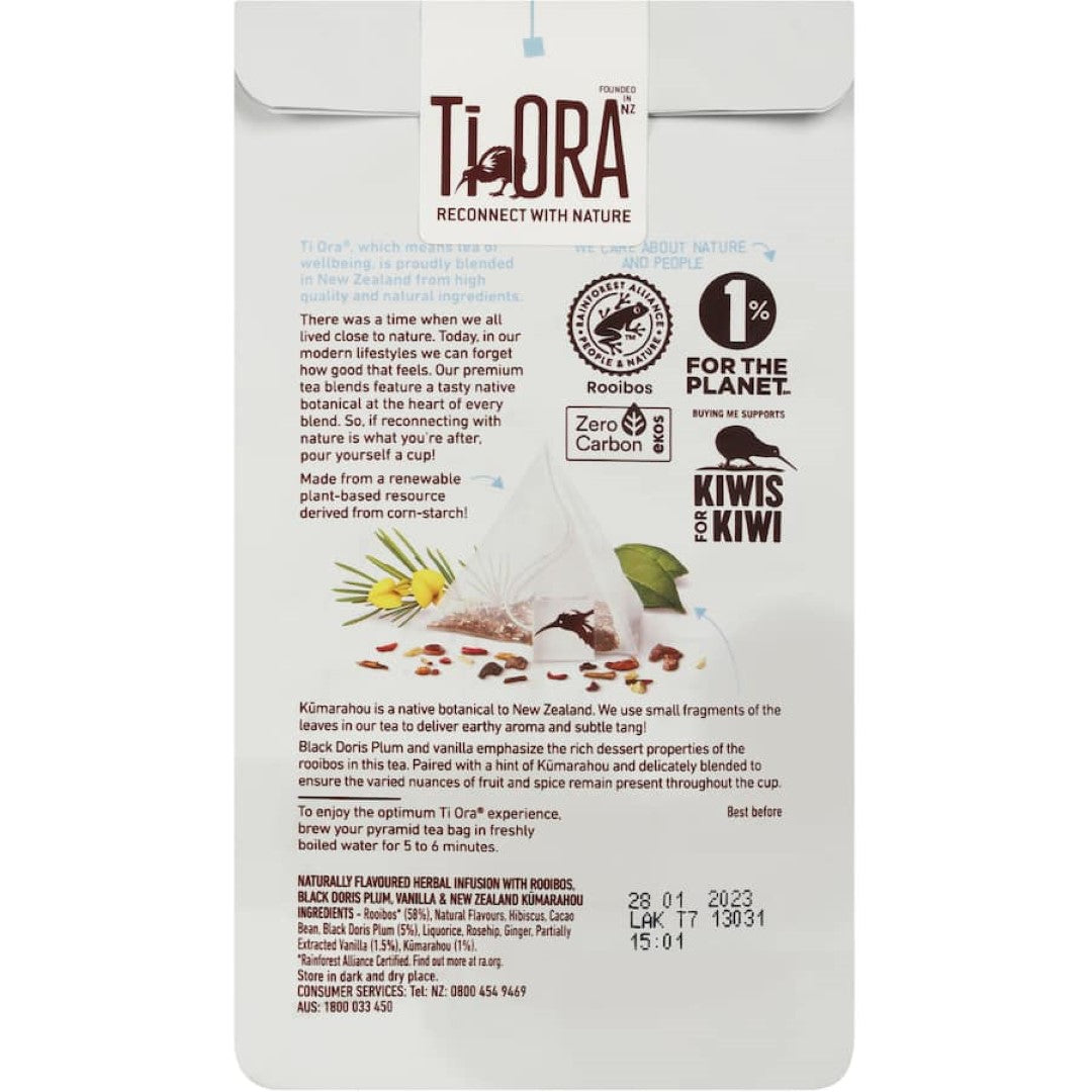 Ti Ora Infusion Herbal Tea Rooibos Black Doris & Plum