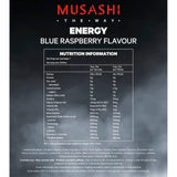 Musashi Energy Drink Blue Raspberry Zero Sugar