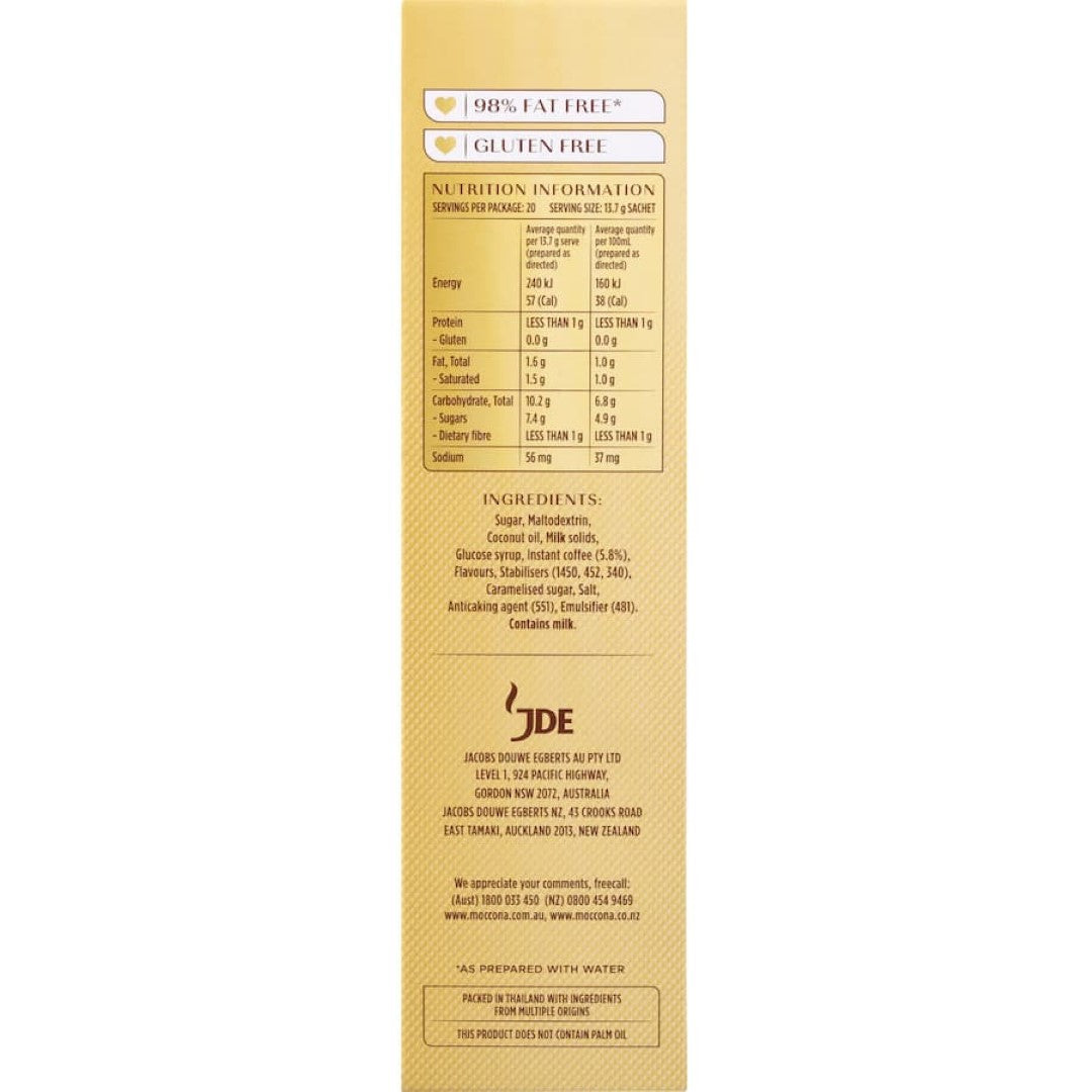 Moccona Coffee Sachets Caramel Latte 20 pack 274g