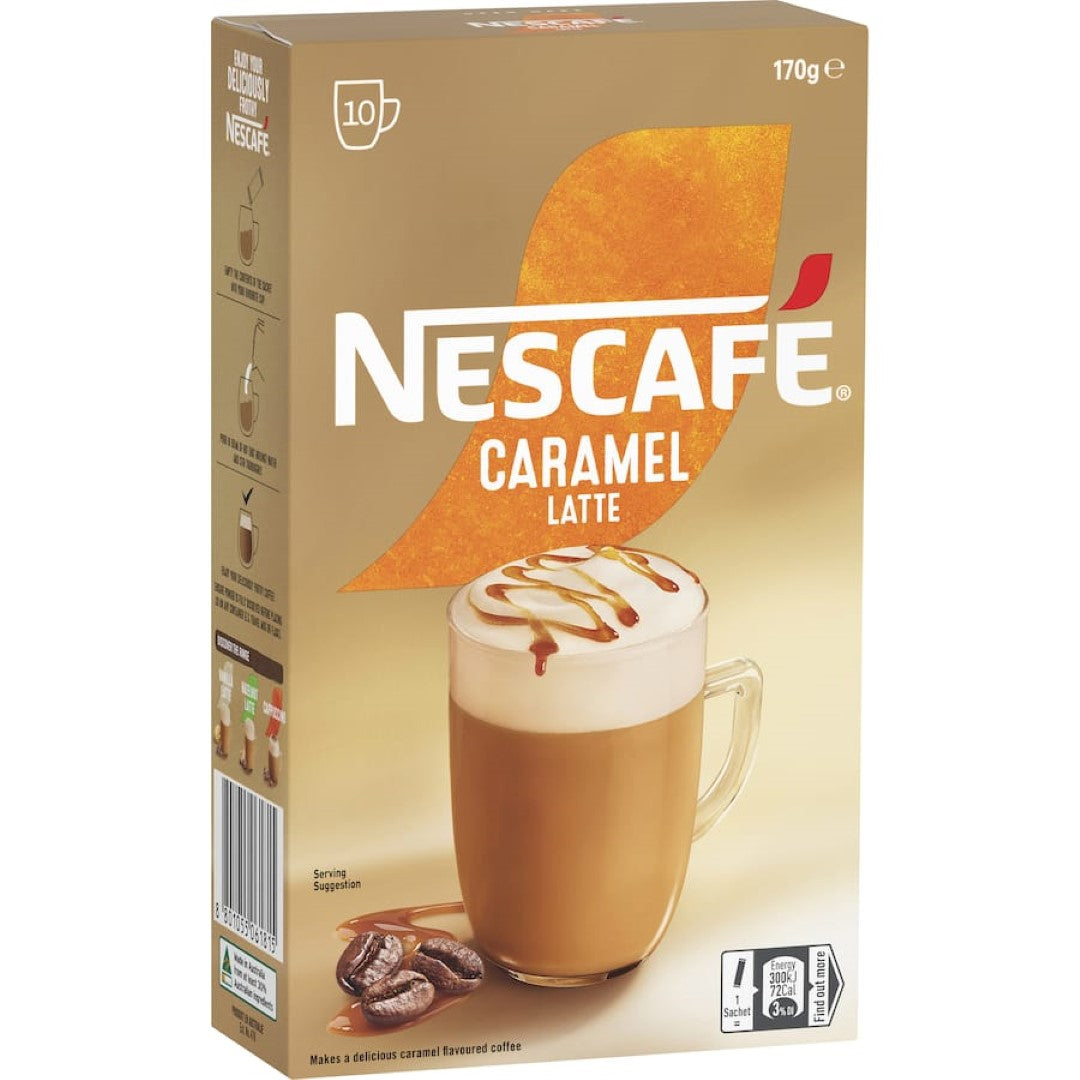 Nescafe Cafe Menu Coffee Sachets Caramel Latte 10pack