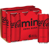 Coca Cola Soft Drink Zero Sugar 250ml cans 6pack