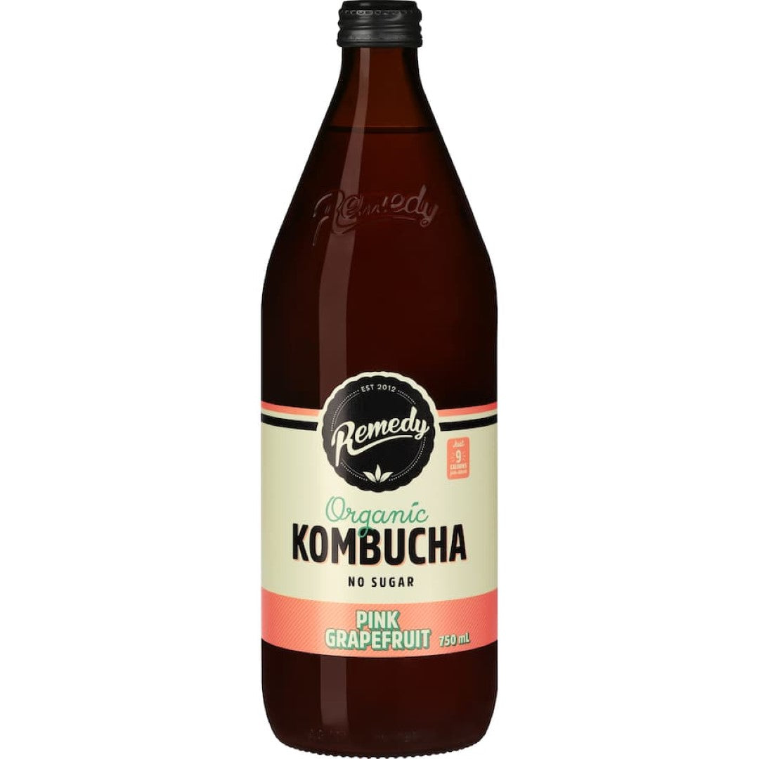 Remedy Kombucha Pink Grapefruit Bottle 750mL