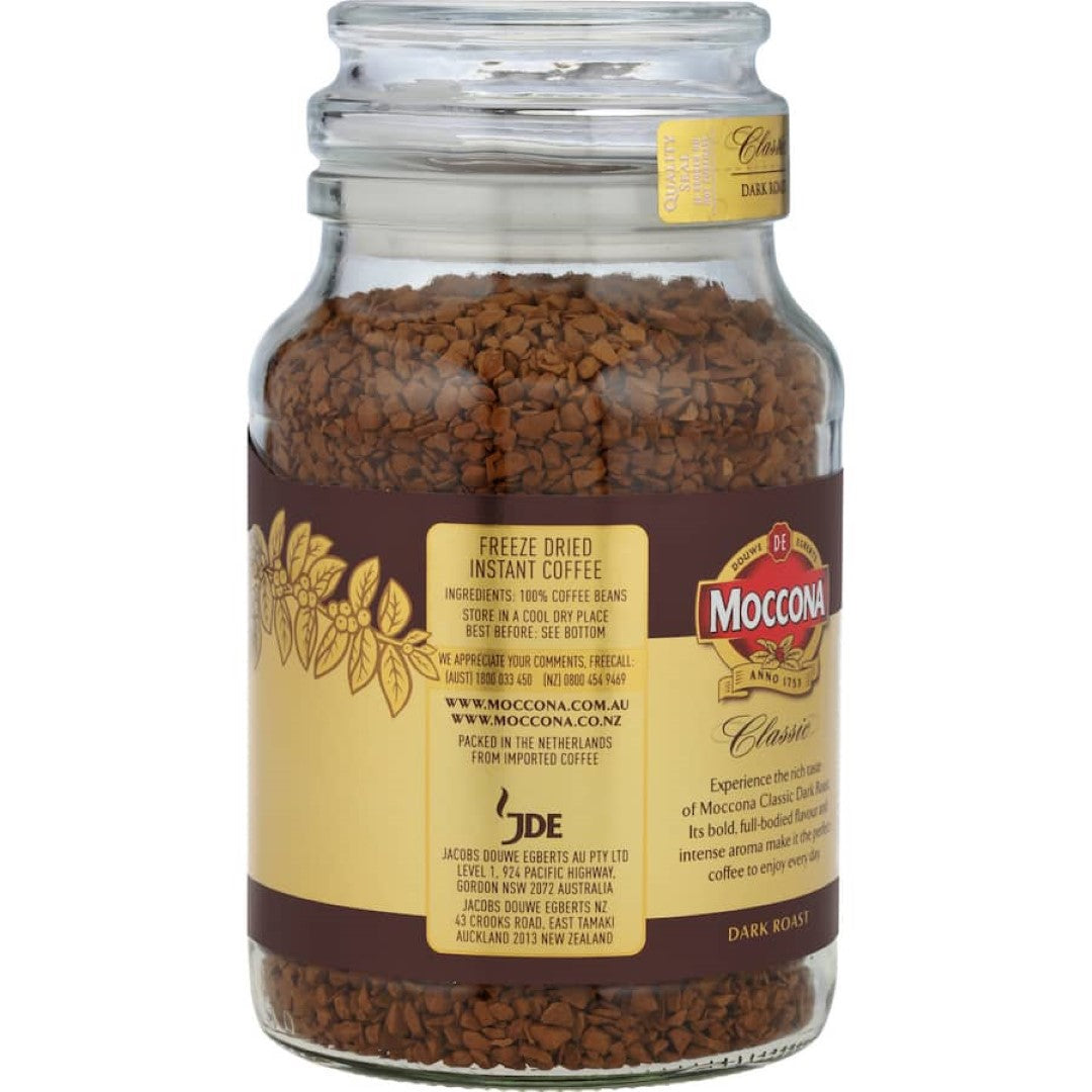 Moccona Instant Coffee Classic Dark Roast 200g jar