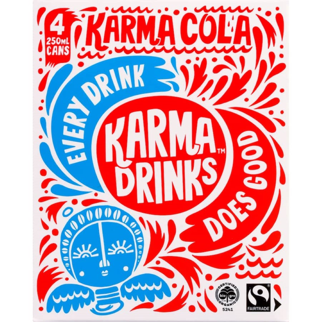 Karma Drinks Soft Drink Karma Cola 250ml cans 4pack