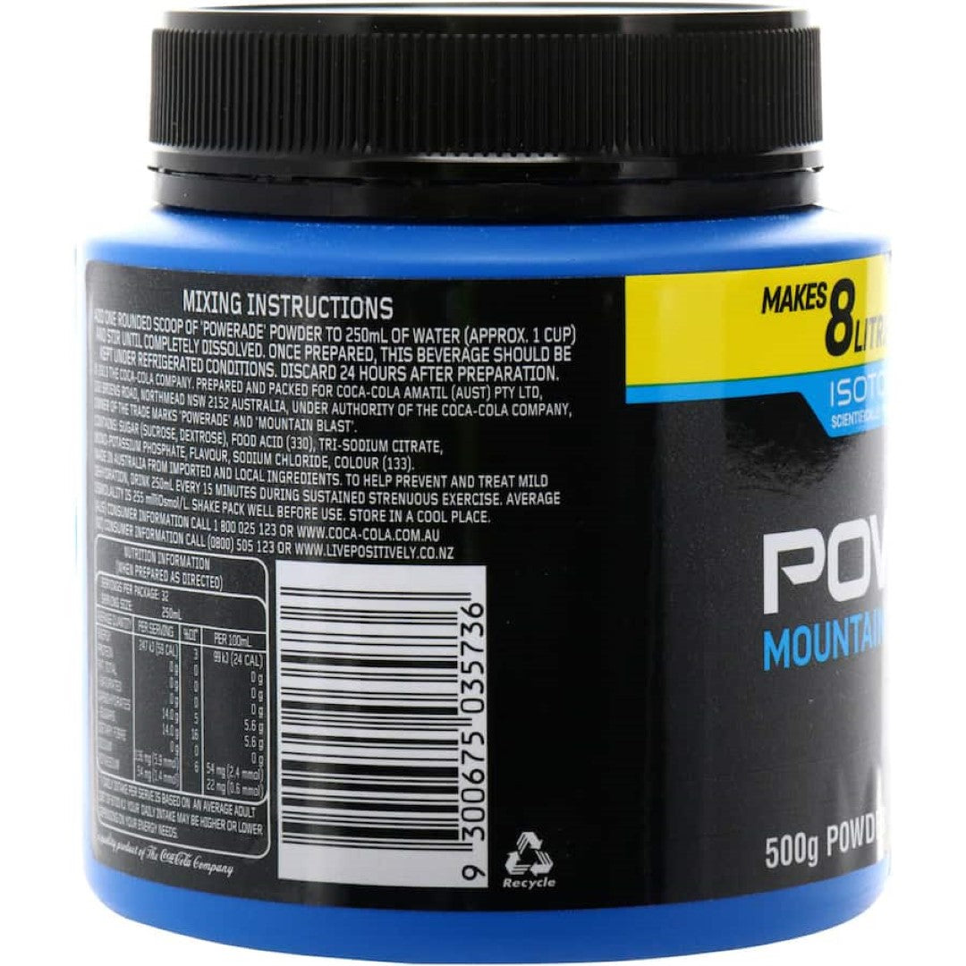 Powerade Isotonic Powder Sports Drink Mountain Blast 500g