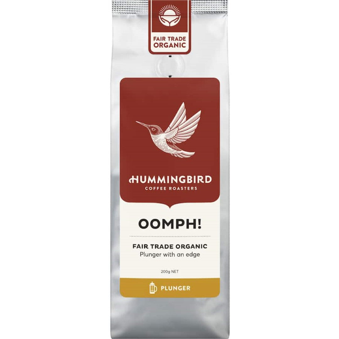 Hummingbird Coffee Plunger Oomph! Organic Fair Trade 200g