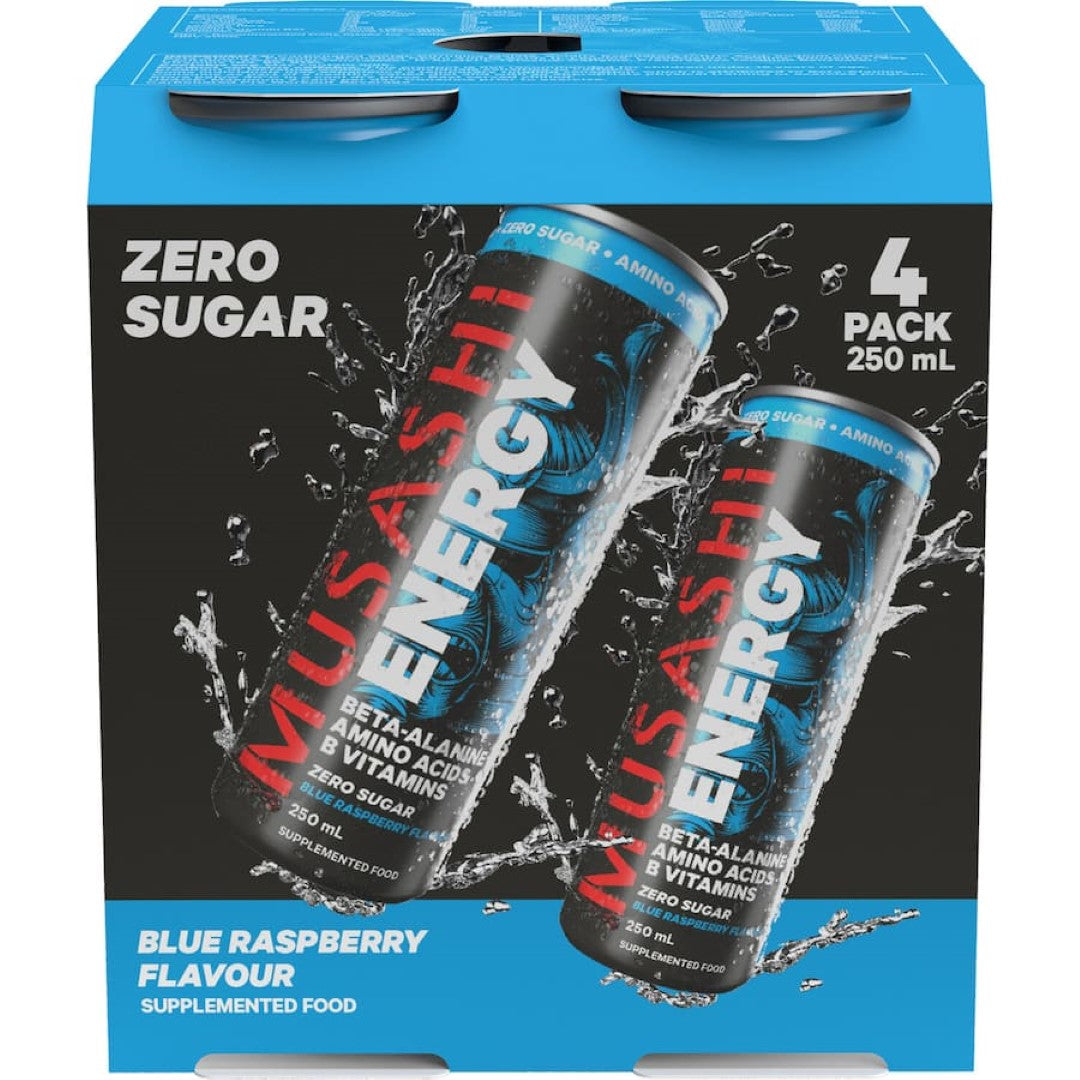 Musashi Energy Drink Blue Raspberry 4x250mL
