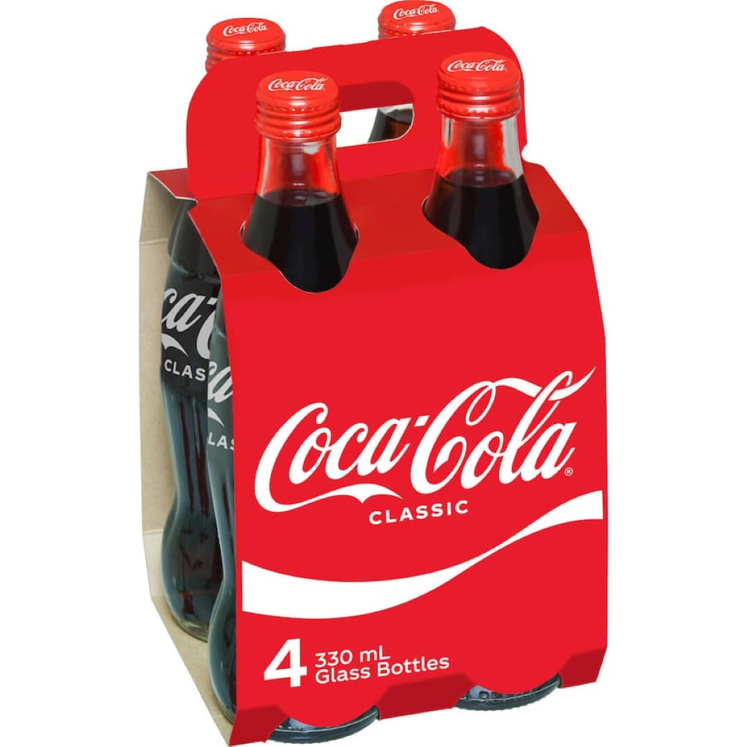 Coca Cola Soft Drink  330ml bottles 4pack