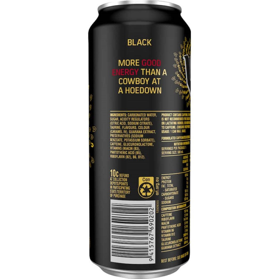 V Energy Drink Black Can 500mL