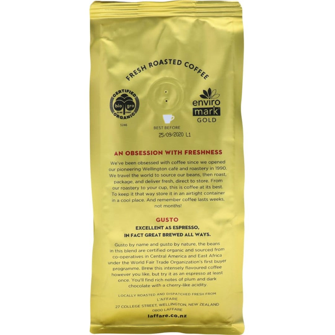 L'affare Plunger & Filter Grind Gusto Fairtrade Organic 200g