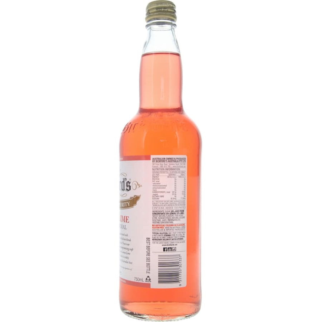 Bickford's Cordial Lemon Lime Bitters 750mL