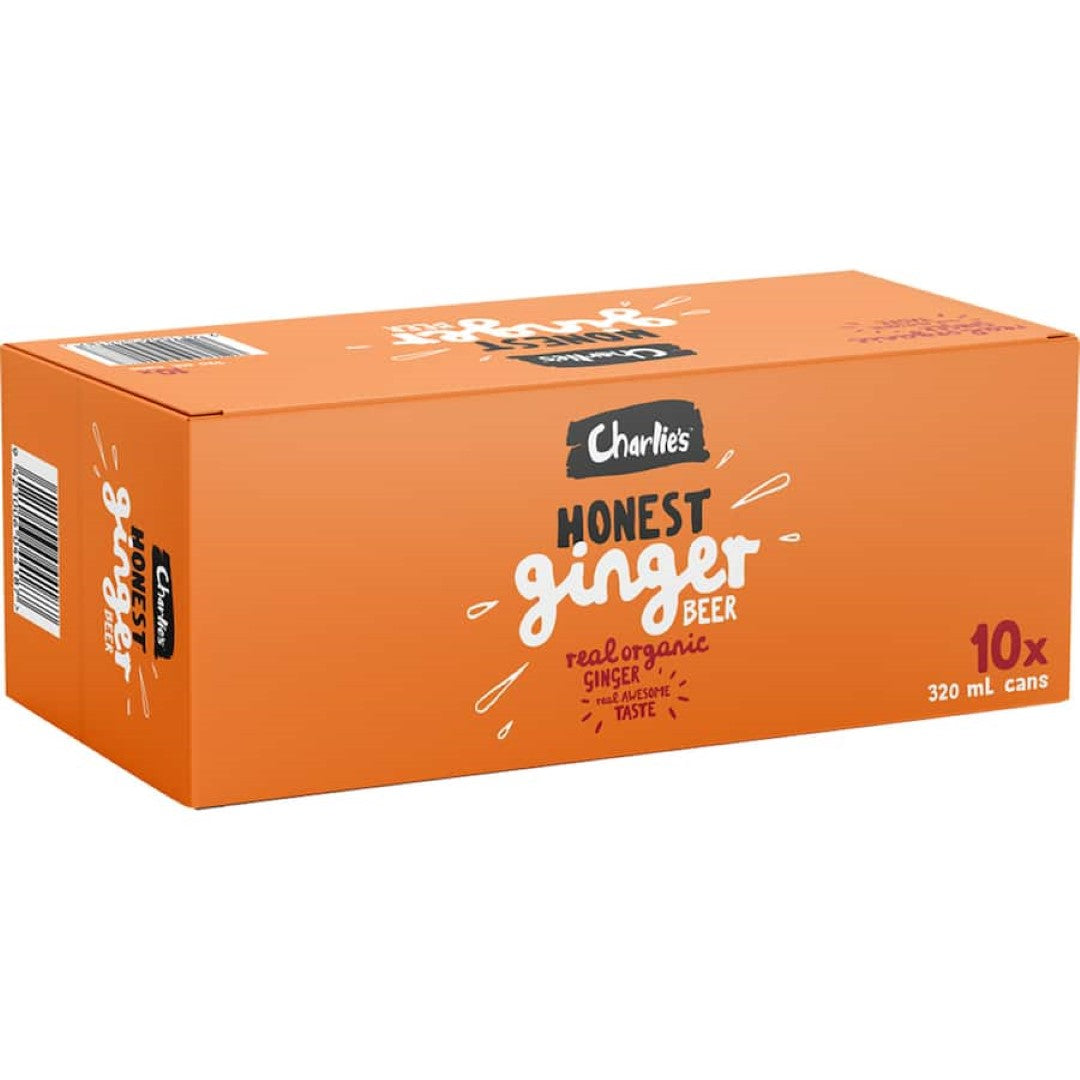 Charlies Honest Fizz Soft Drink Ginger Beer 10pk 320mL