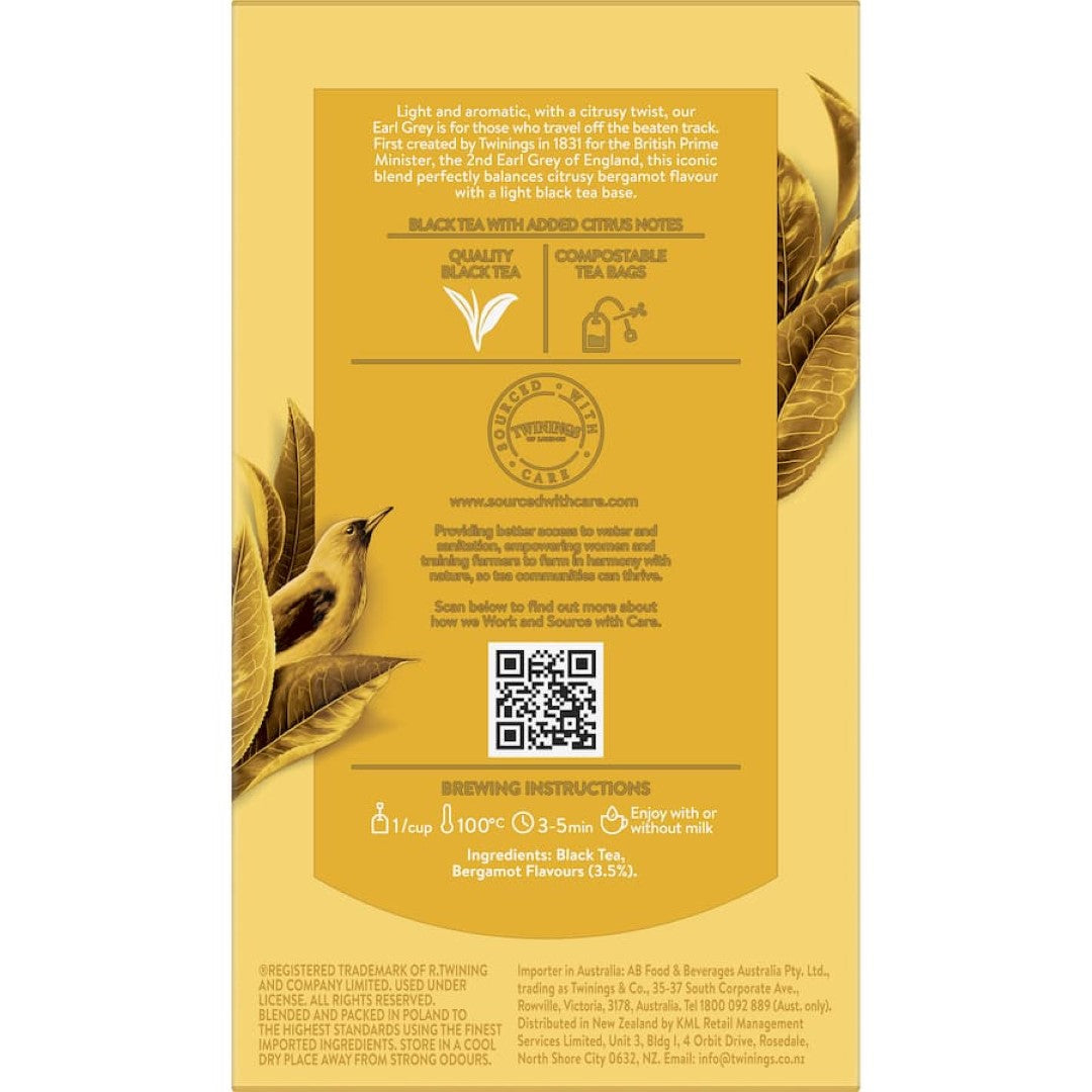 Twinings Tea Earl Grey Bags 50pack