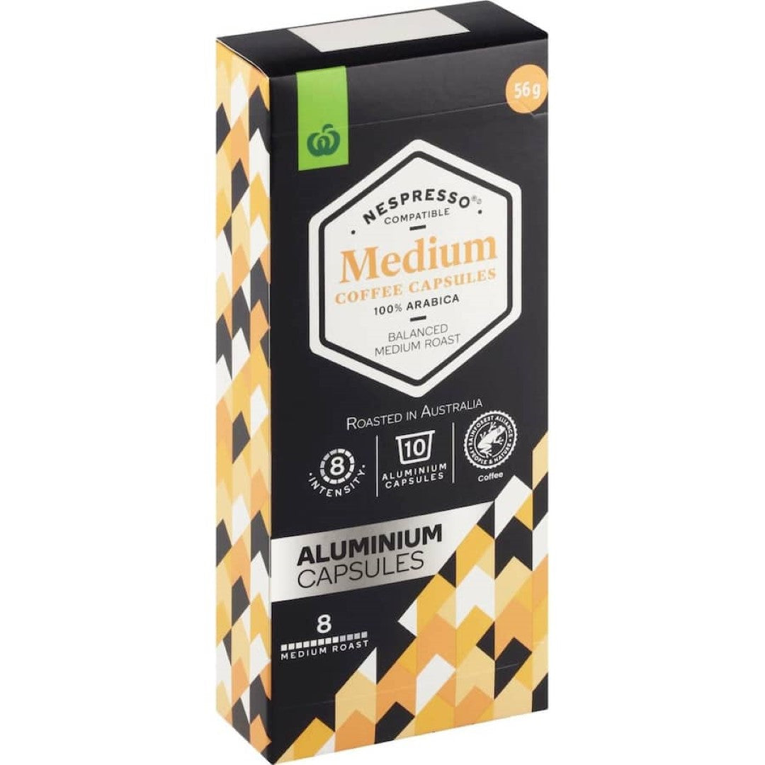 Woolworths Coffee Capsules Nespresso Compat Medium Roast 10pack