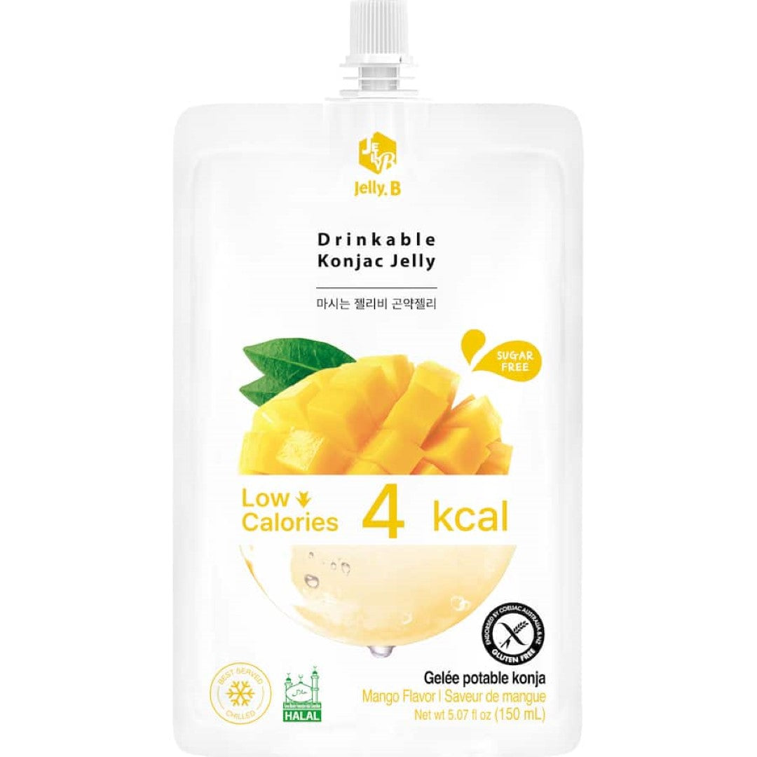 Jelly. B Drinkable Konjac Jelly Mango Low Calories Sugar Free Squeeze pouch 150mL