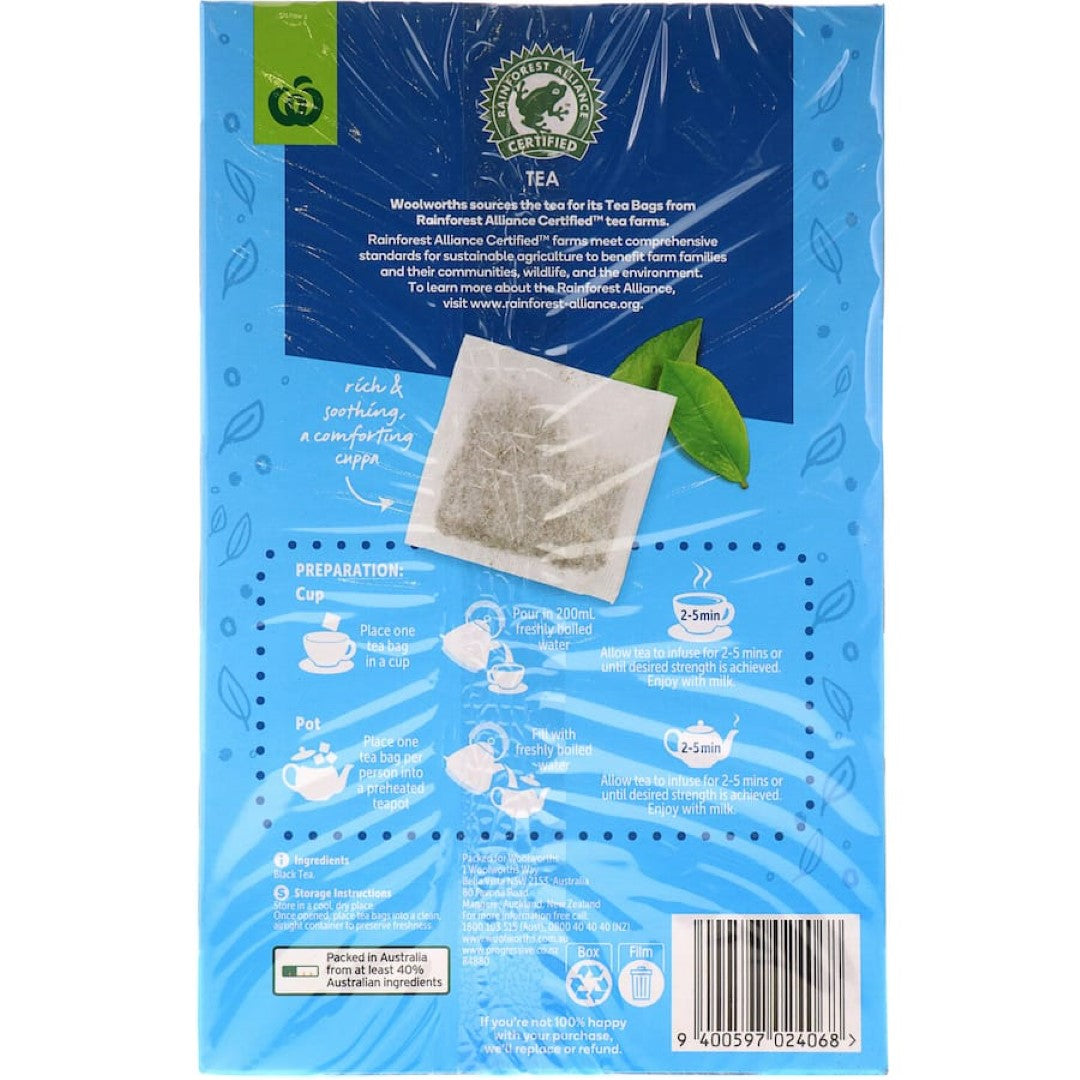 Woolworths Tea Black Bags 100pack