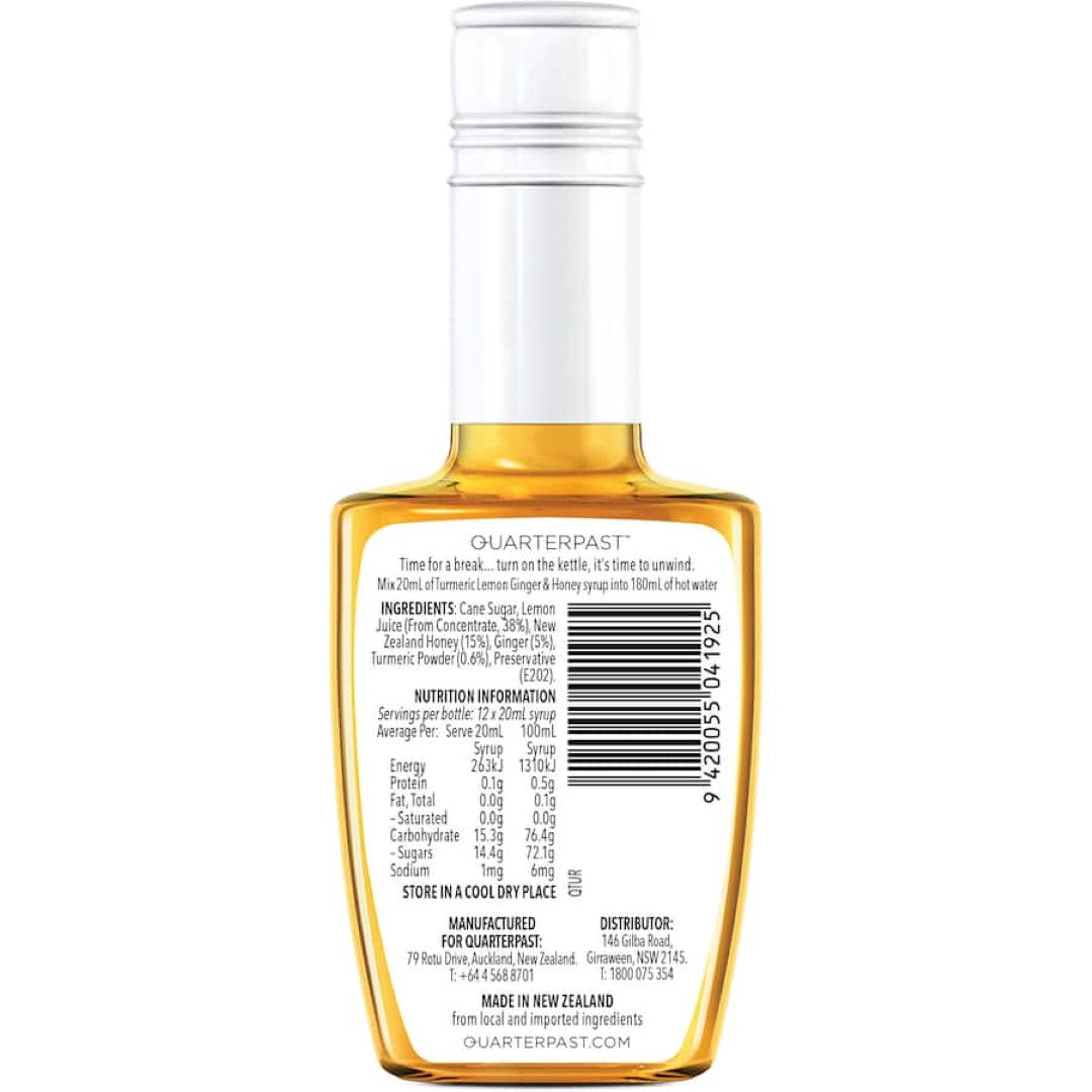 Quarterpast Fruit Syrup Turmeric Lemon
