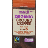 Macro Organic Fair Trade Ground Coffee Dark Roast 200g